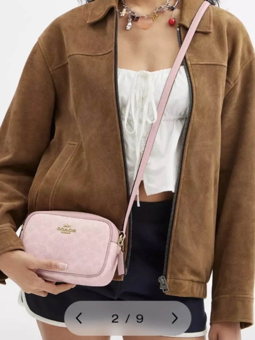 Coach Signature Mini Jamie Powder Pink Crossbody